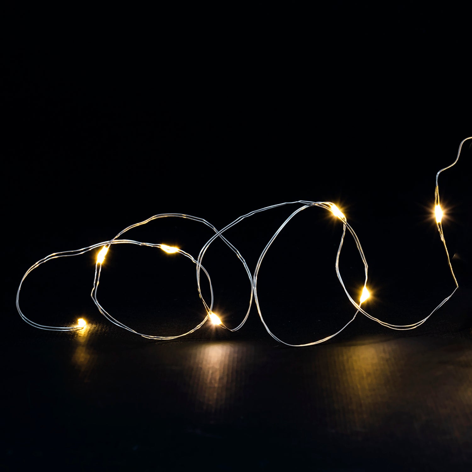 DICTROLUX - Filo Luminoso con 100 Microled Bianco Caldo con Telecomando - 10 metri di luci